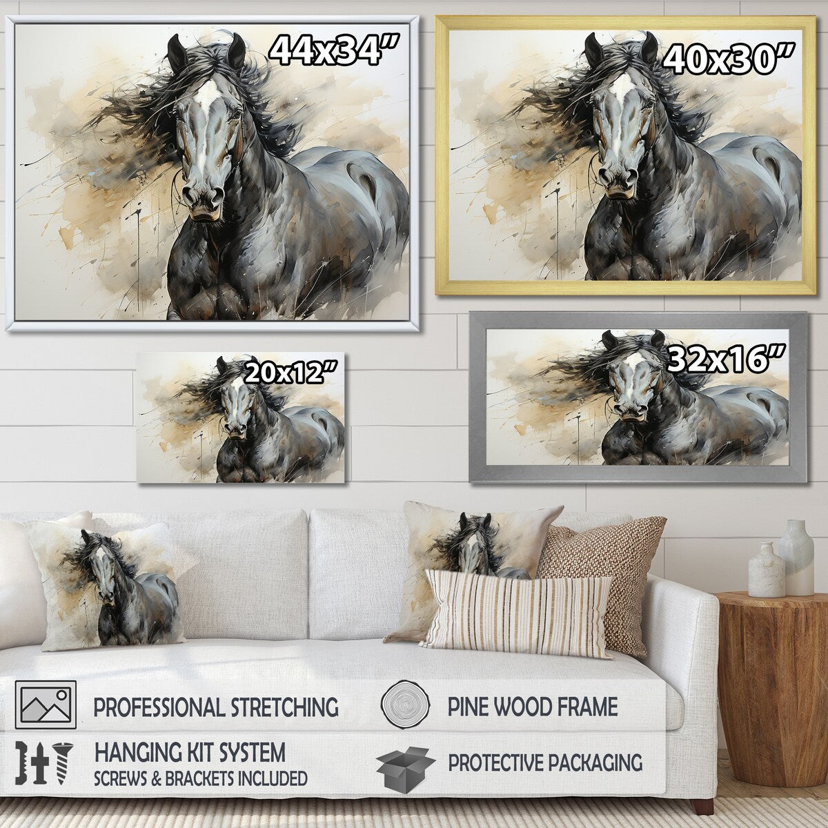 Designart "Hooves In Harmony Horse" Horse Animal Wall Decor