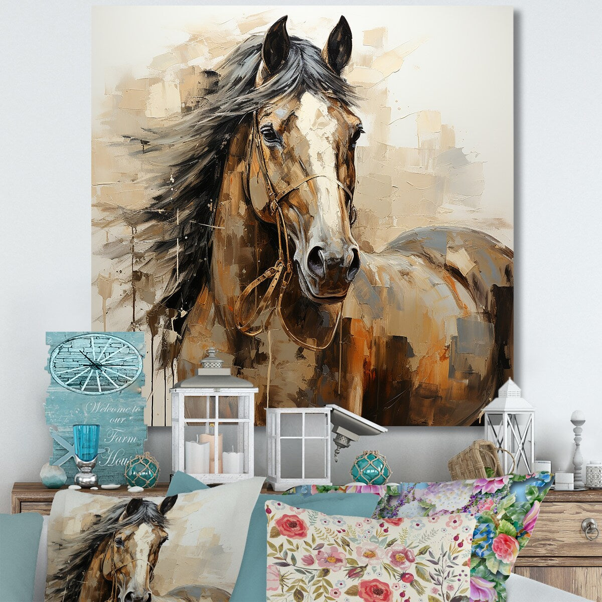 Designart "Horse Symbolic Freedom " Horse Animal Wall Decor