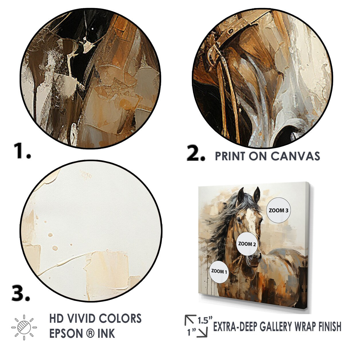 Designart "Horse Symbolic Freedom " Horse Animal Wall Decor