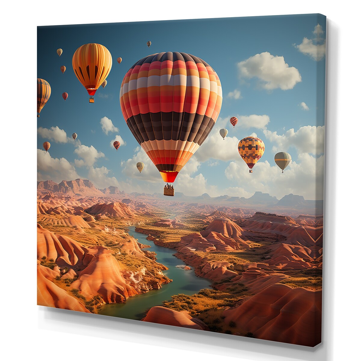 Designart "Hot Air Balloon Voyage In The Skies Harmony II" Hot Air Balloon Wall Art