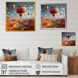 Designart "Hot Air Balloon Voyage In The Skies Harmony II" Hot Air Balloon Wall Art
