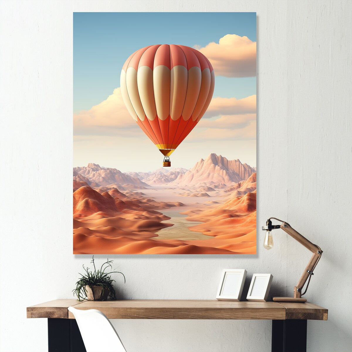 Designart "Hot Air Balloon Voyage In The Skies Harmony" Hot Air Balloon Wall Art