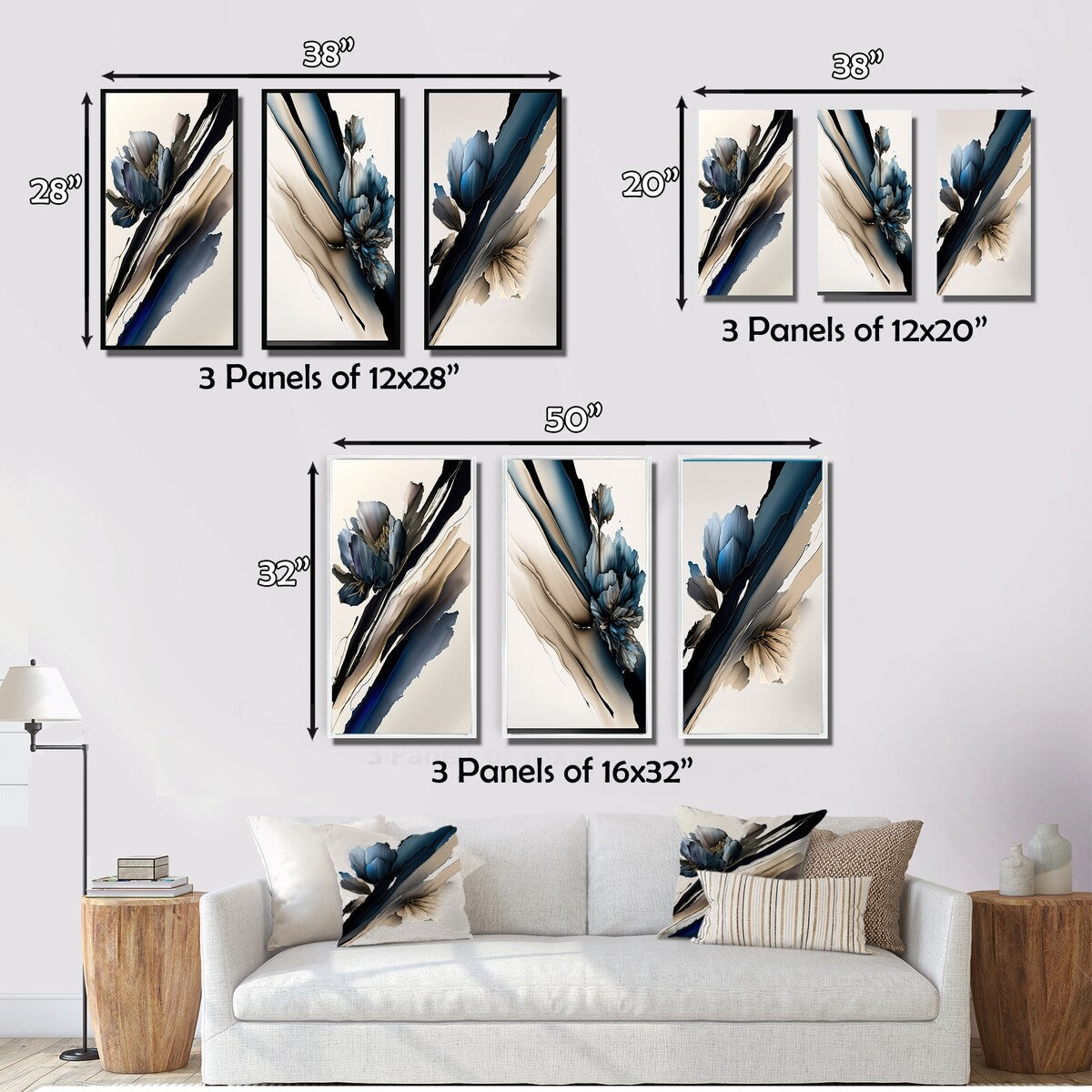 Designart "Hyperrealistic Peony Flowers I" Floral Peony Wall Art Set Of 3 - Modern Printed Art Set For Bedroom
