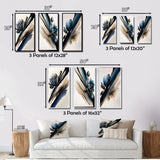 Designart "Hyperrealistic Peony Flowers I" Floral Peony Wall Art Set Of 3 - Modern Printed Art Set For Bedroom