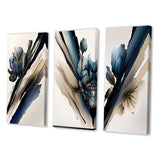 Designart "Hyperrealistic Peony Flowers I" Floral Peony Wall Art Set Of 3 - Modern Printed Art Set For Bedroom