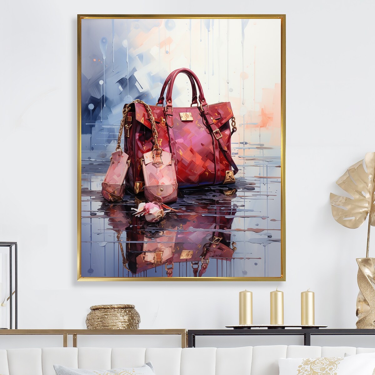 Designart "In Style Fashion Handbag" Fashion Framed Wall Decor