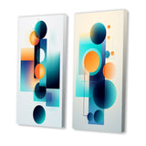 Designart "Independence of Curiosity Retro Circular II" Modern Wall Art Set of 2 - Modern Wall Art For Living Room Decor