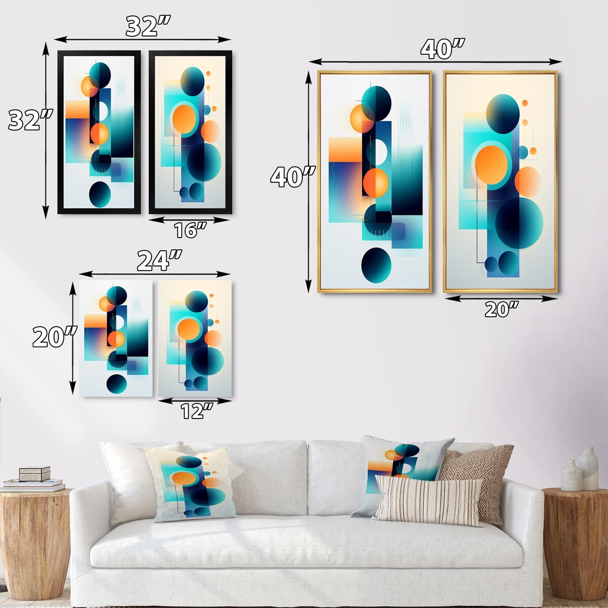 Designart "Independence of Curiosity Retro Circular II" Modern Wall Art Set of 2 - Modern Wall Art For Living Room Decor