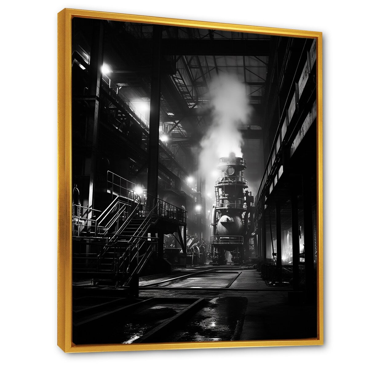Designart "Industrial Landscape Obsidian Omen " Factories Framed Canvas Prints