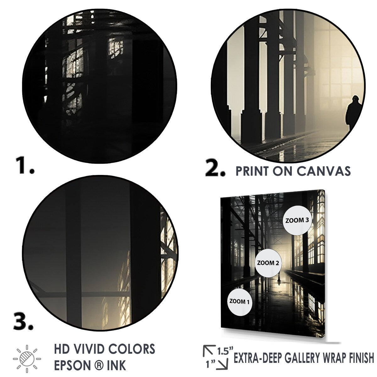 Designart "Industrial Landscape Sapphire Sunrise " Factories Framed Wall Art Prints