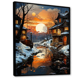 Designart "Industrial Landscape Topaz Twilight I" Factories Framed Wall Decor