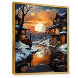 Designart "Industrial Landscape Topaz Twilight I" Factories Framed Wall Decor