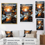 Designart "Industrial Landscape Topaz Twilight I" Factories Framed Wall Decor