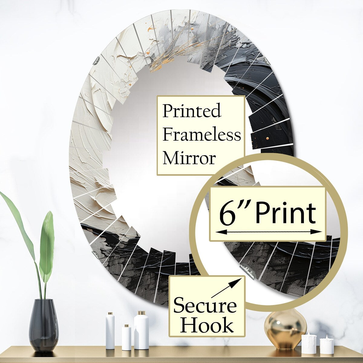 Designart "Infinite Motion IV" Abstract Modern Wall Mirror