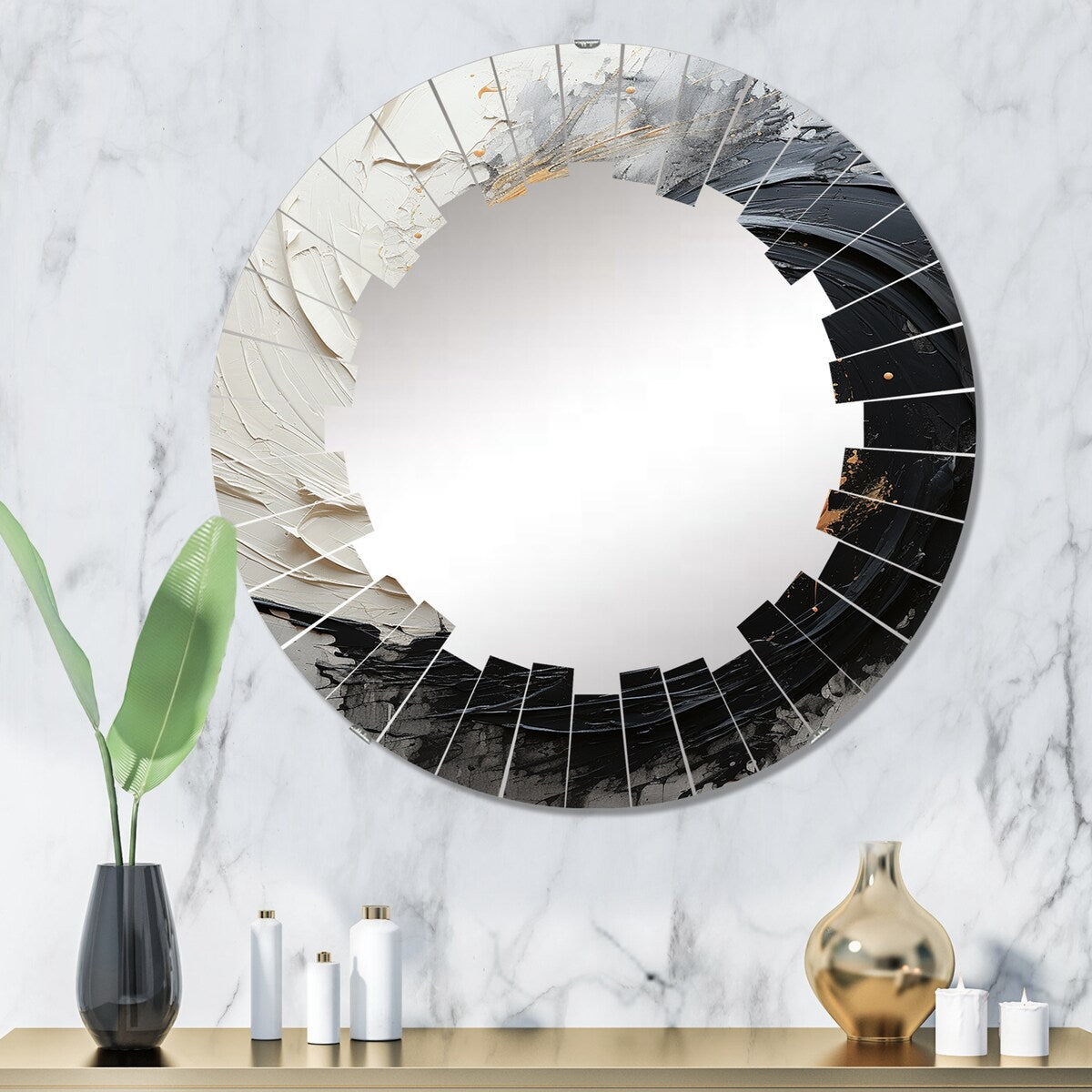 Designart "Infinite Motion IV" Abstract Modern Wall Mirror