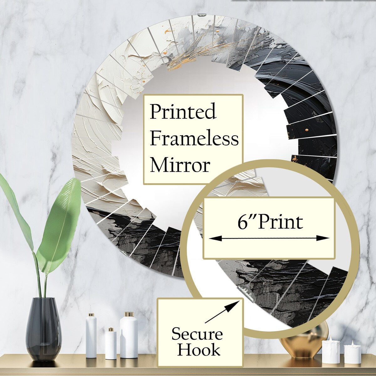 Designart "Infinite Motion IV" Abstract Modern Wall Mirror