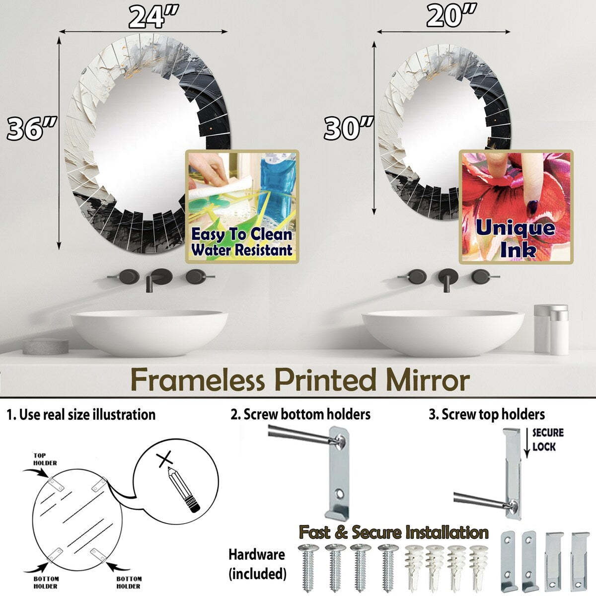 Designart "Infinite Motion IV" Abstract Modern Wall Mirror