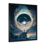 Designart "Inspiring Moon"S Outer Space View Ii" Space Landscapes Framed Wall Art For Living Room