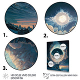 Designart "Inspiring Moon"S Outer Space View Ii" Space Landscapes Framed Wall Art For Living Room
