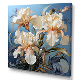Designart "Irises Bathed In Silvery Aura Moonlight " Irises Wall Art