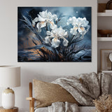 Designart "Irises In Stormy Gray Tones Expession" Irises Wall Art