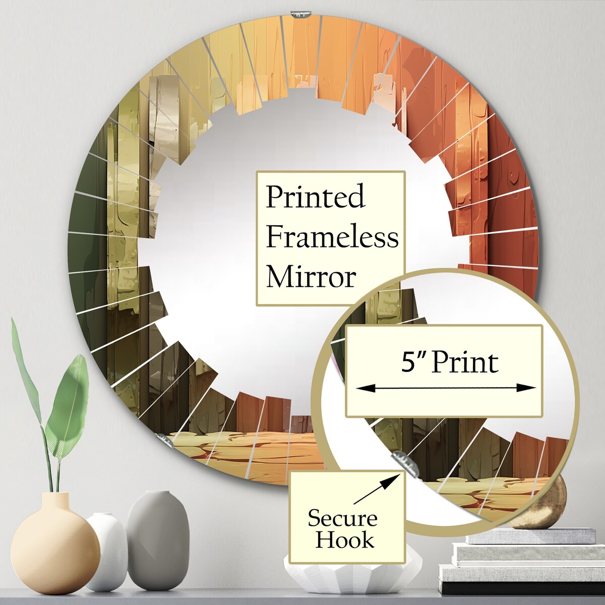 Designart "Islam Art The Pillars I" Islamic Modern Wall Mirror