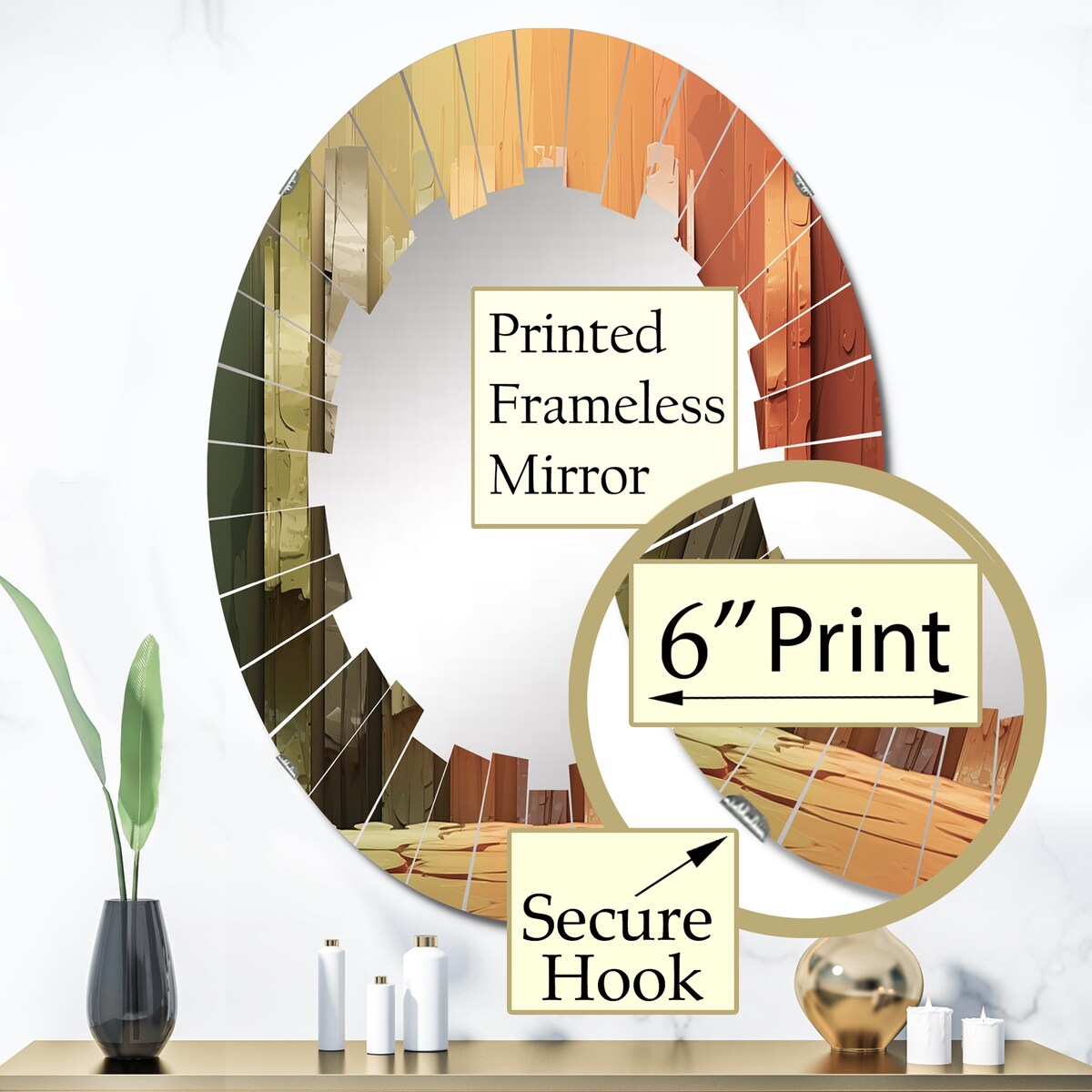 Designart "Islam Art The Pillars I" Islamic Modern Wall Mirror