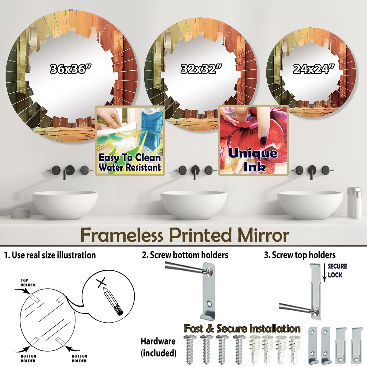 Designart "Islam Art The Pillars I" Islamic Modern Wall Mirror