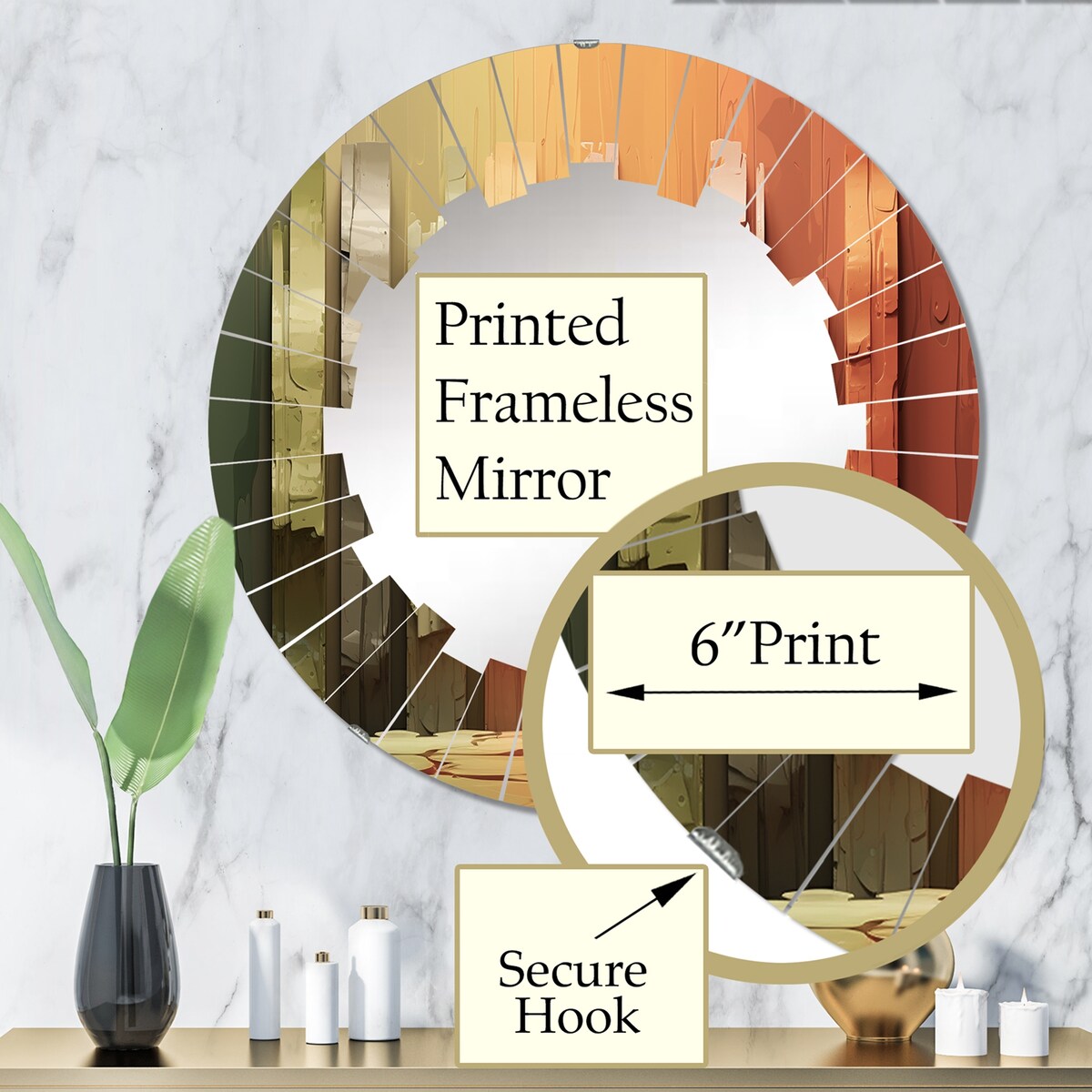 Designart "Islam Art The Pillars I" Islamic Modern Wall Mirror