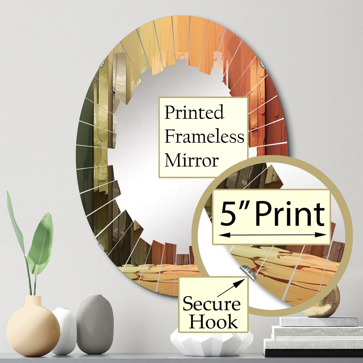Designart "Islam Art The Pillars I" Islamic Modern Wall Mirror