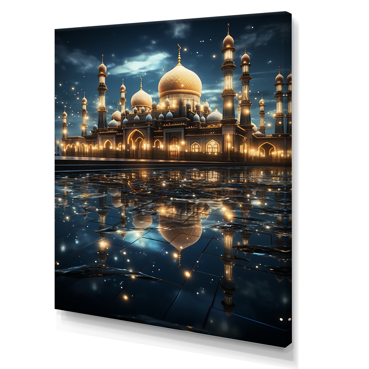 Designart "Islam Eternal Mosque Light At Night" Islam Wall Art