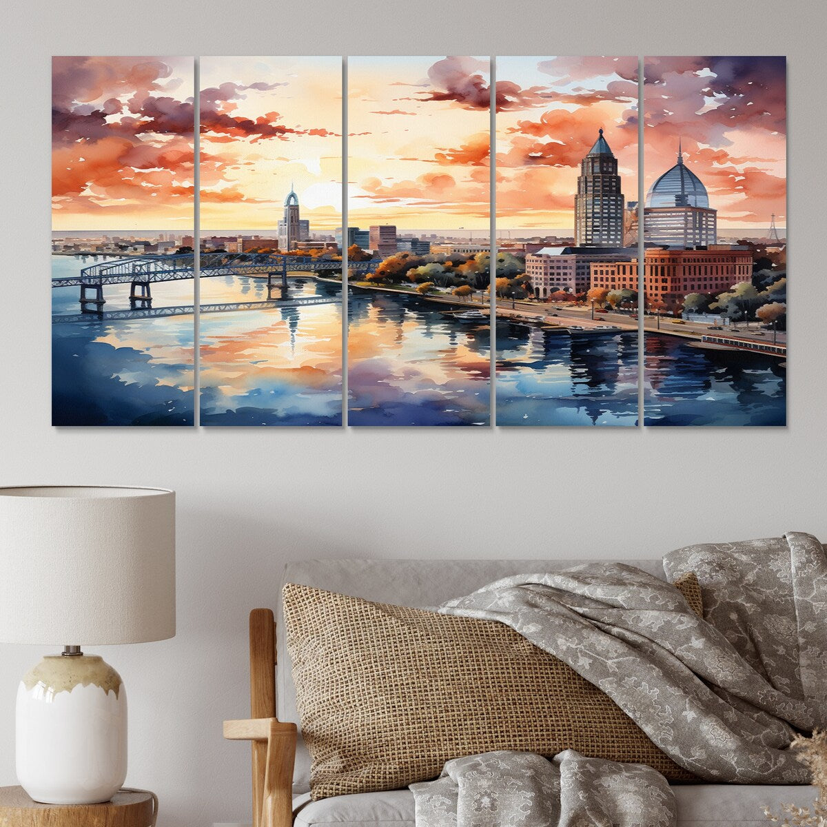 Designart "Jacksonville Bay Florida V" Florida Metal Wall Decor Set