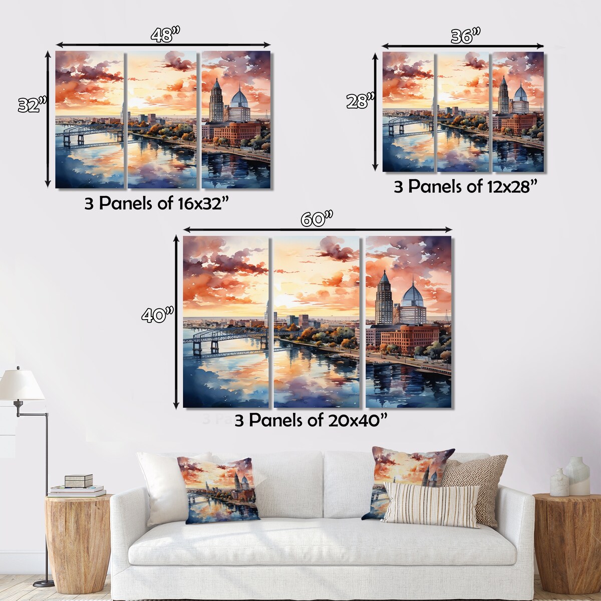 Designart "Jacksonville Bay Florida V" Florida Metal Wall Decor Set