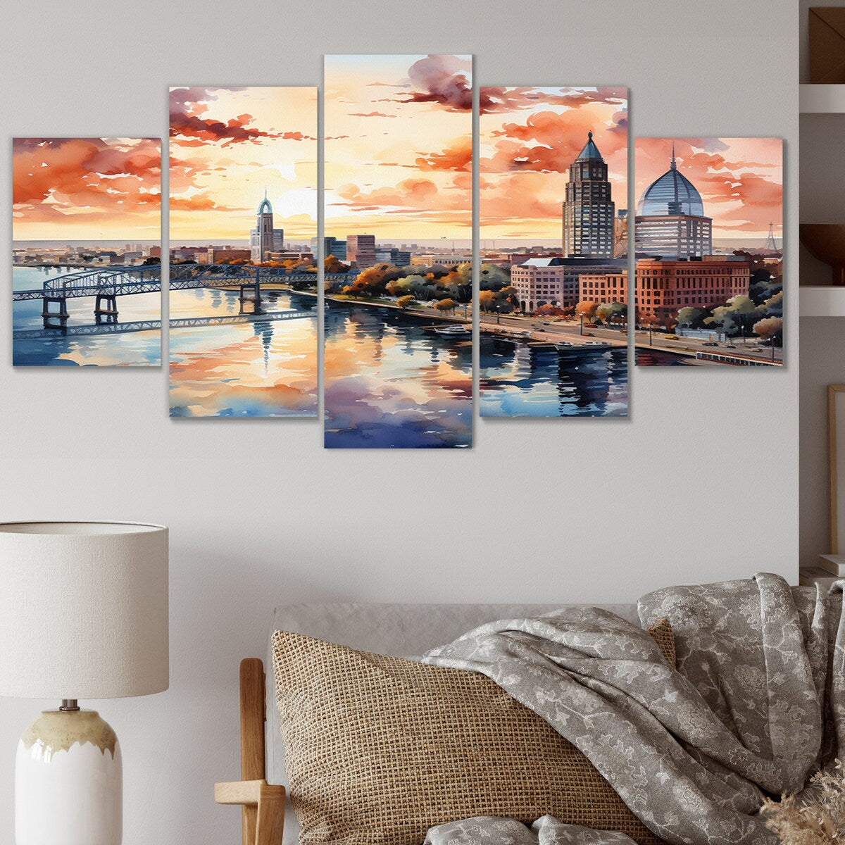 Designart "Jacksonville Bay Florida V" Florida Metal Wall Decor Set