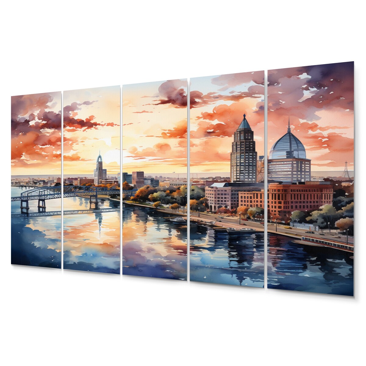 Designart "Jacksonville Bay Florida V" Florida Metal Wall Decor Set