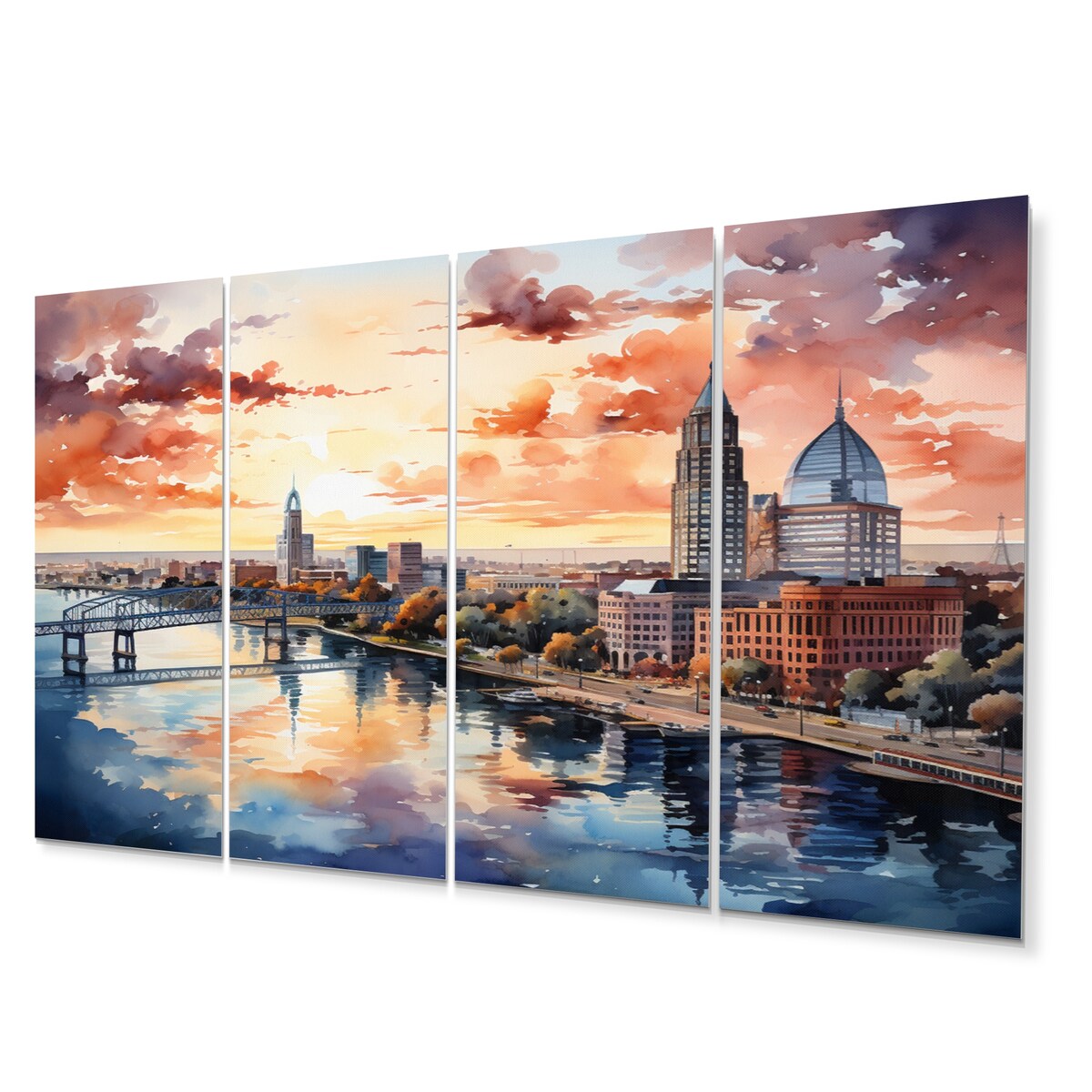 Designart "Jacksonville Bay Florida V" Florida Metal Wall Decor Set