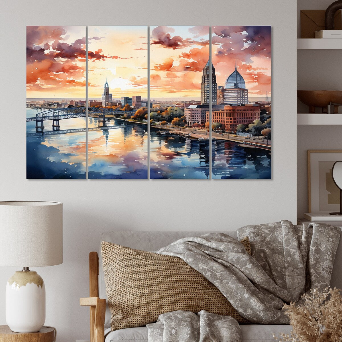 Designart "Jacksonville Bay Florida V" Florida Metal Wall Decor Set