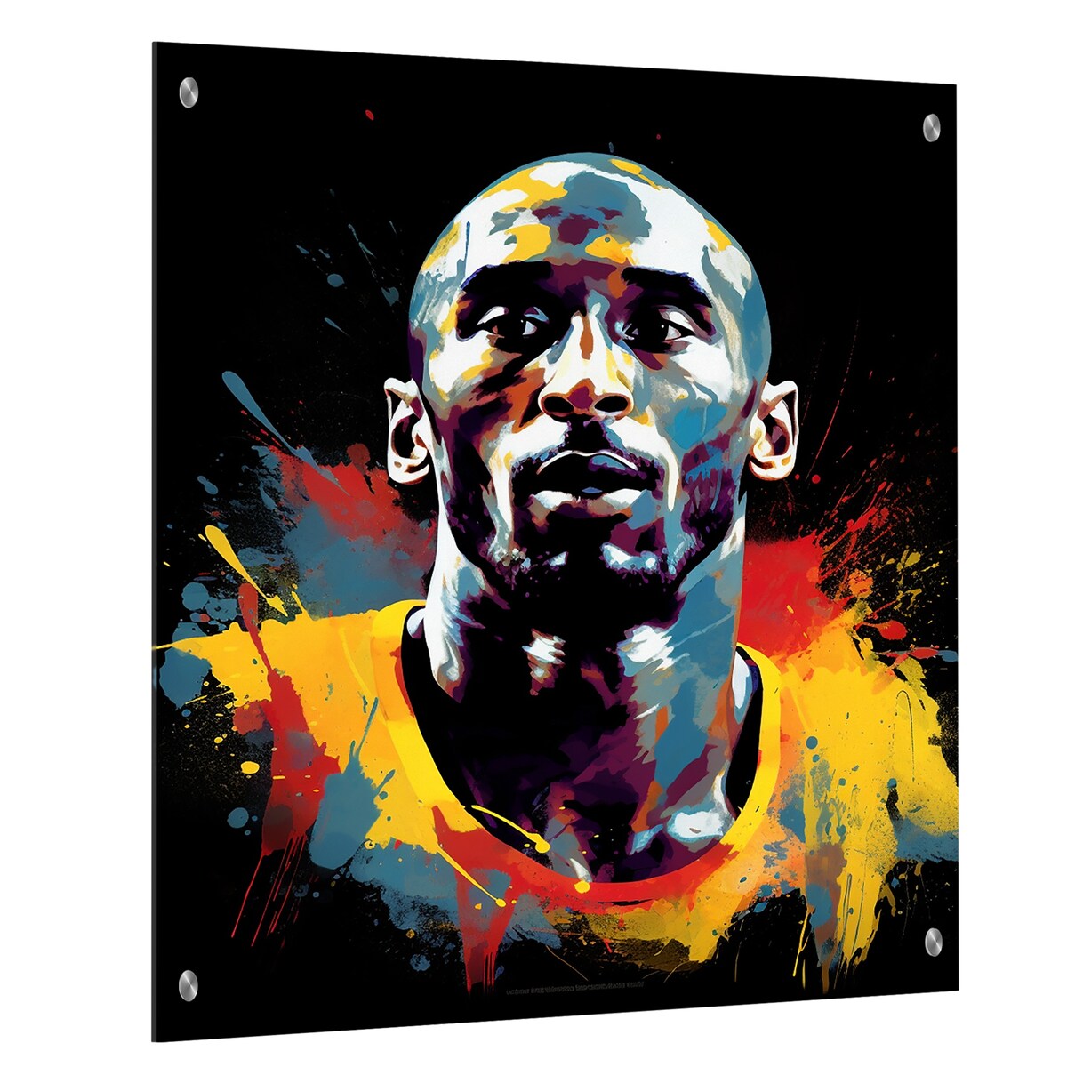 Designart "Kobe Memory III" Sport Basketball Gloss Wall Decor Black - Modern Acrylic Wall Art For Bedroom