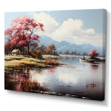 Designart "Lakeside Fall Foliage Serenity I" River Wall Art Canvas
