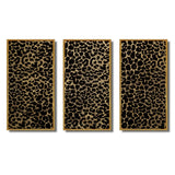 Designart "Leopard Fur Safari V" Mid-Century Modern Framed Artwork Set of 3 - 4 Colors of Frames
