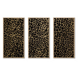 Designart "Leopard Fur Safari V" Mid-Century Modern Framed Artwork Set of 3 - 4 Colors of Frames