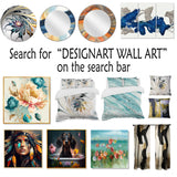Designart "Leopard Fur Safari V" Mid-Century Modern Framed Artwork Set of 3 - 4 Colors of Frames