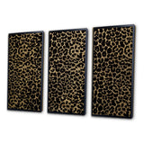 Designart "Leopard Fur Safari V" Mid-Century Modern Framed Artwork Set of 3 - 4 Colors of Frames