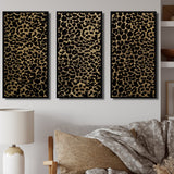 Designart "Leopard Fur Safari V" Mid-Century Modern Framed Artwork Set of 3 - 4 Colors of Frames