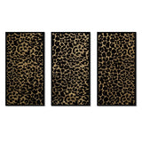 Designart "Leopard Fur Safari V" Mid-Century Modern Framed Artwork Set of 3 - 4 Colors of Frames
