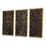 Designart "Leopard Fur Safari V" Mid-Century Modern Framed Artwork Set of 3 - 4 Colors of Frames