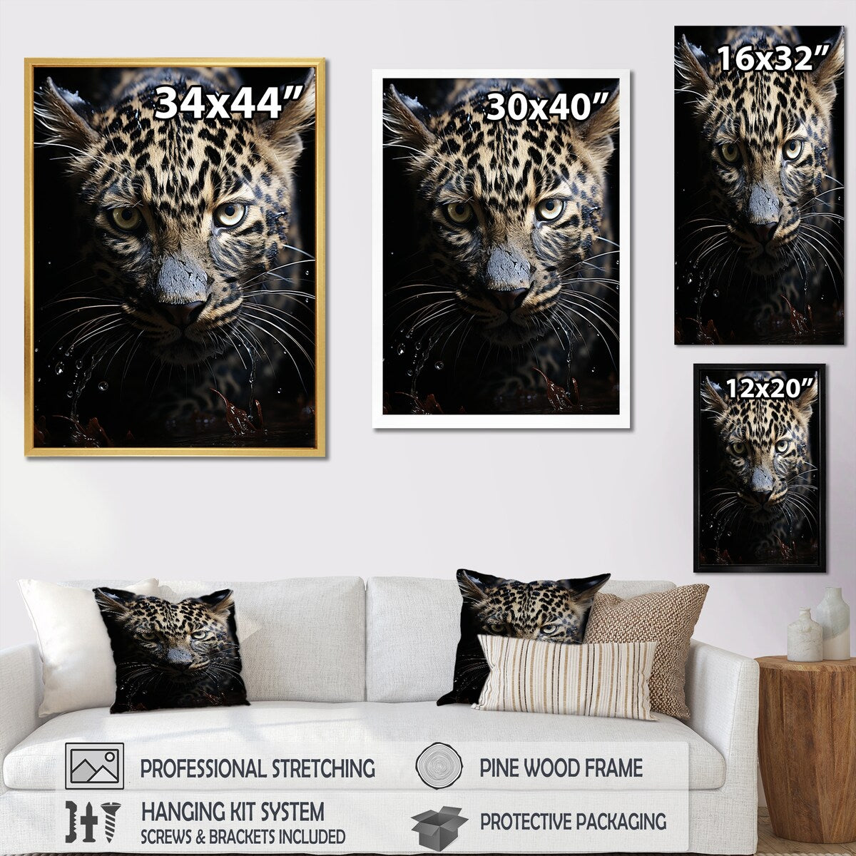 Designart "Leopard Mysterious Hunter I" Leopard/Cheetah Animal Wall Art