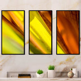 Designart "Light Green And Orange Sunshine" Modern Framed Art Set of 3 - 4 Colors of Frames