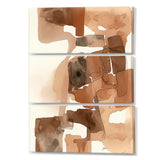 Designart "Liquid Earth Tones I" Abstract Liquid Ink Canvas Art Print - 3 Panels