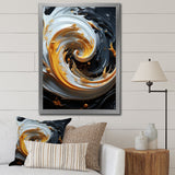 Designart "Liquid Gold Black And White Spiral Magic" Abstract Spirals Framed Wall Art Prints